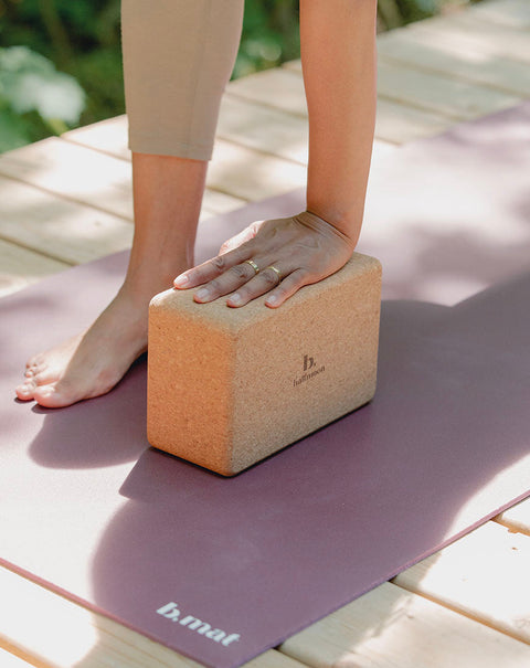 cork block 3 yoga block- firm & adaptable – b, halfmoon CA